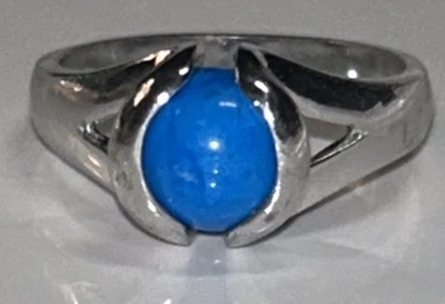 Anel de prata esterlina ©SE tamanho 8 genuíno turquesa orbe design escultural modernista  - Imagem 1 de 4