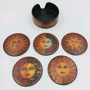 Boho Celestial Sun Face Untersetzer und Box Set - Bild 1 von 17