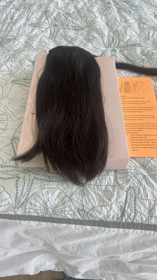 Extensión cola de caballo marrón oscuro 14 pulgadas de largo Foto 1 de 4