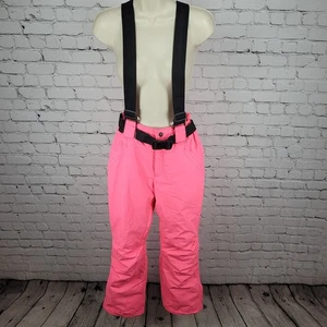 Pantalones de esquí Mutu Snow rosa neón con cinturón ajustables para nieve babero juvenil talla mediana M - Imagen 1 de 18