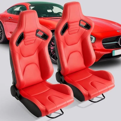 2 piezas asientos de carreras universales para autos Volkswagen PVC cubo de carreras con 2 deslizadores Foto 1 de 4