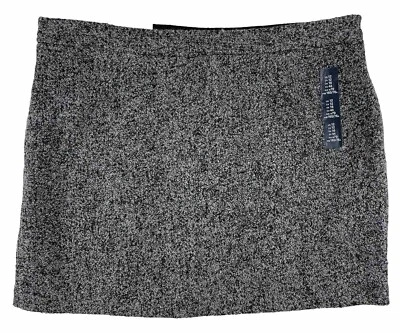 Gap Outlet Grey Boucle Mini Skirt Mid Rise Side Zipper Closure Lined Size 12 - Image 1 of 4