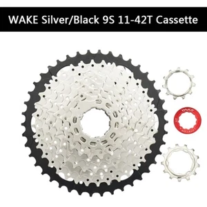 WAKE Silver/Black 9S 11-42T Cassette Freewheel Fit For Folding Bicycle - Picture 1 of 1
