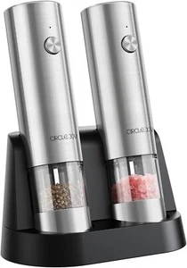 Stainless Steel Electric Salt & Pepper Grinders, Adjustable, Dual - Charging - Picture 1 of 8