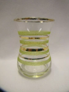 Vintage Juice Glass Yellow Gold Band Design Libbey Vintage - Picture 1 of 8