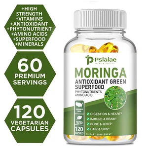 Moringa Capsule 1000 mg - Superfood naturale puro al 100%, antiossidante - Imagen 1 de 14