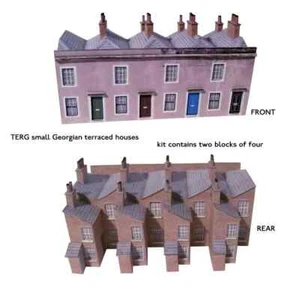 Kingsway, 00 scale, Georgian terraced house x 8 full relief,  ready made. - Picture 1 of 2