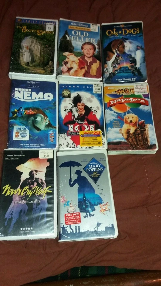 Finding Nemo , Mary Poppins, old Yeller & More(VHS,} unopened - Image 1 of 1