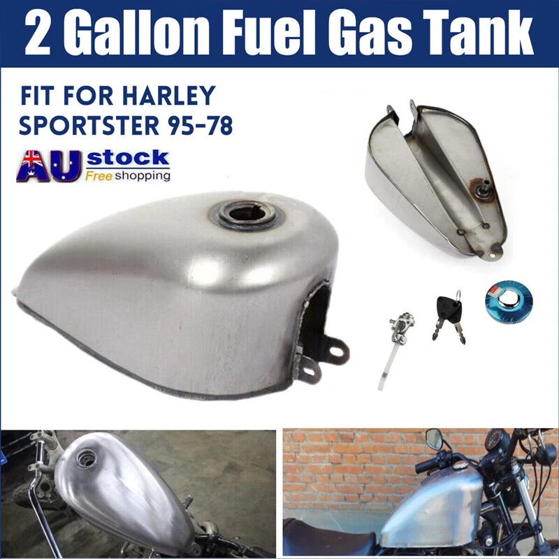 Unpainted 2 Gallon Custom Cafe Racer Gas Fuel Tank for Harley Sportster 95-78 AU - image 1 of 4