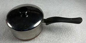 Vintage Revere Ware 2 Quart Pfanne/Topf Edelstahl Kupferboden mit Deckel Clinton, Ill USA - Bild 1 von 22