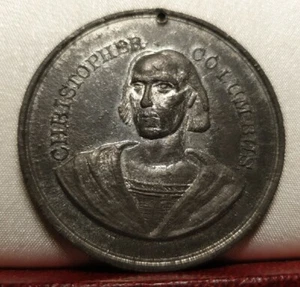 1892 1492 40mm Christopher Columbus medal Coat arms America discovery New World - Picture 1 of 3