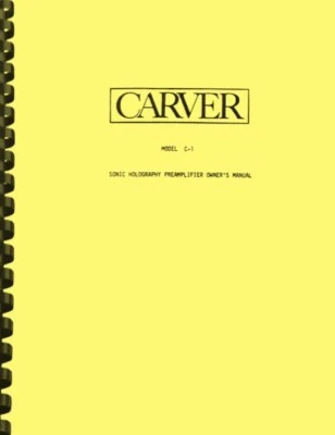 Carver C-1 Preamplificador 2 en 1 MANUAL DEL PROPIETARIO Y SERVICIO Foto 1 de 4