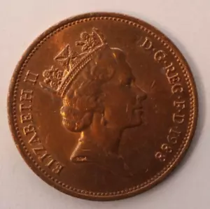 1988 Great Britain 2 Two Pence Bronze 25.91mm KM# 936 - Picture 1 of 2