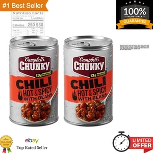 Bold Flavor Chunky Soup: Hot & Spicy Beef & Bean Chili - 19 oz x 2 Cans - Picture 1 of 4