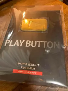 YouTube Gold Play Button golden award plaque paperweight metal Twitch Replica FS - Picture 1 of 4