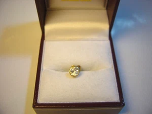 Vintage 18ct Yellow Gold Earring - Lovely Sparkling Stone, Quality Cleaned - Picture 1 of 9