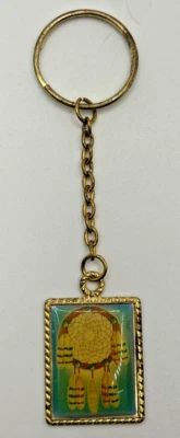 Chaveiro vintage tema nativo americano apanhador de sonhos tom dourado SKU B-15 - Imagem 1 de 3