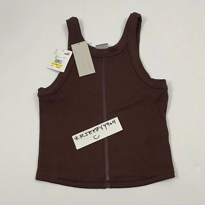 $50 Женский размер M Puma йога выдох ребристый укороченный Майка помадка коричневый 520968 21 - Изображение 1 из 4