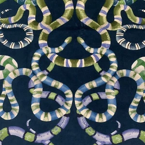 Harlequin Velvet Curtain Fabric SERPENTI Onsen/Emerald 0.7m Snake Design 70cm - Picture 1 of 5