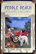 1997 Pebble Beach Concours Poster Stanley Steamer Runabout Nicola Wood VG+