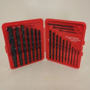 VTG Sears Craftsman 20 Piece Drill Bit Set 1/16" - 1/2" Full Set Lightly Used - Picture 1 of 13