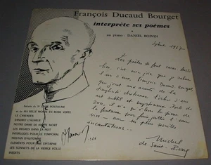 François DUCAUD BOURGET interprète ses Poèmes - LP 33t Vinyl Piano Daniel BOIVIN - Picture 1 of 3