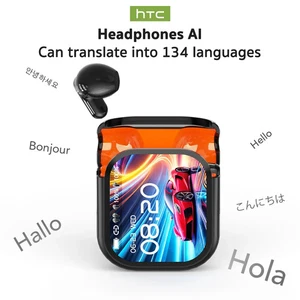 Headphones Bluetooth V6.0 AI Translator Touchscreen LCD Sports Earbuds – HTC NE2 - Zdjęcie 1 z 10
