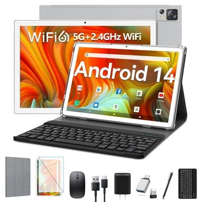 Tablet with Keyboard Android 14 Tablet 10 inch 2025 Latest 8GB RAM 64GB ROM 1... - Image 1 of 4