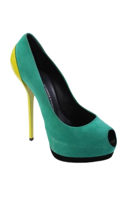 Tacones de plataforma Giuseppe Zanotti Design para mujer gamuza punta abierta azul talla 39,5 9,5 Foto 1 de 4