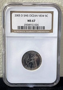 2005 D SMS Ocean View 5C Jefferson Nickel (Satin Finish) NGC MS67-(bin2316G) - Picture 1 of 2