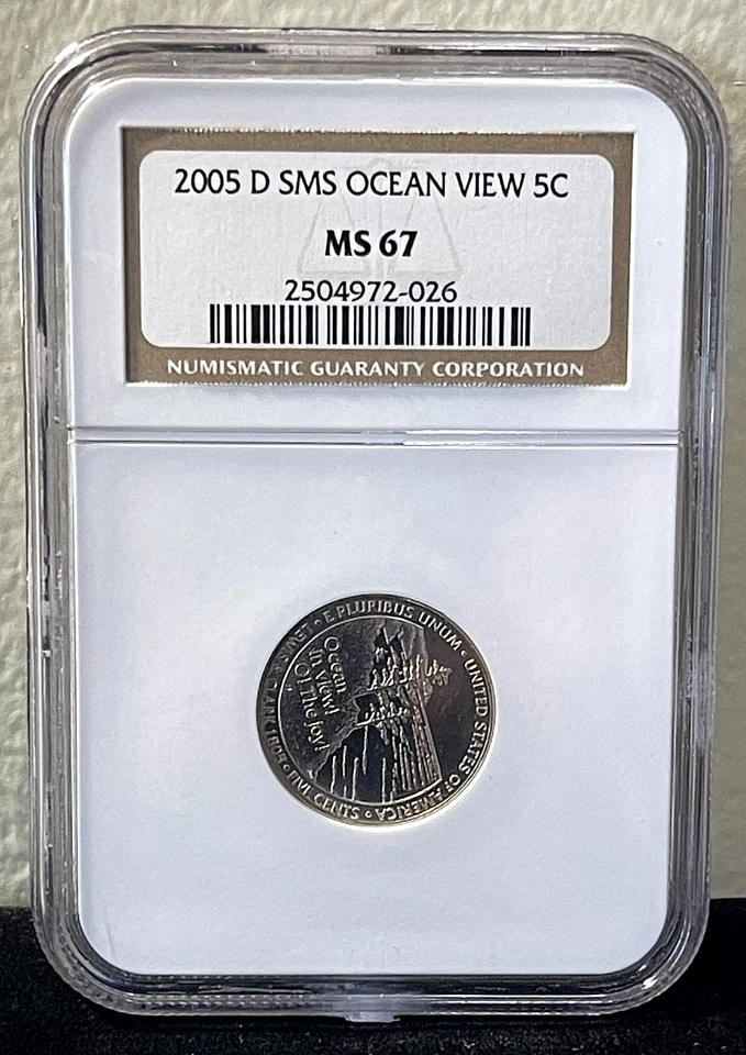 2005 D SMS Ocean View 5C Jefferson Nickel (Satin Finish) NGC MS67-(bin2316G) - Image 1 of 2