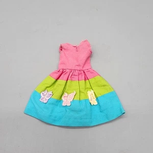 Vintage 1963 Mattel Skipper Barbie Dress Butterflies Color Block Doll Clothes - Foto 1 di 6