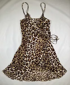 Abito Moschino Mare Leopardato Slip Mini Wrap Raffles 38/XL, 46 Nuovo - Foto 1 di 12