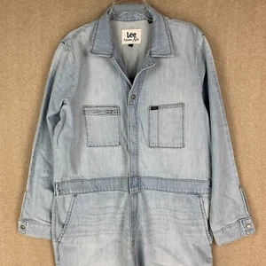 🚨NEW! Lee Union Alls XL Womens Blue Denim Overall Jean Bib Long Sleeve Jumper - Picture 1 of 16