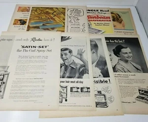 Hair Care Vitalis Toni Rayve Beau Kreml Set of 8 Mid Century Full Page Cut Ads - Picture 1 of 9