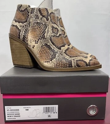 Vince Camuto Leather Western Boots Snake Style Booties Geeanne Spiced Sand 9 M - Image 1 of 4