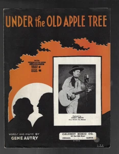 ANTIGUA PARTITURA BAJO EL VIEJO APPLE TREE 1934 JERRY SMITH GENE AUTRY Western - Imagen 1 de 1