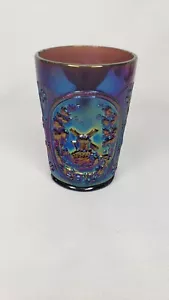 Vintage Imperial Carnival Glass Tumbler - Windmill Themed - Picture 1 of 10