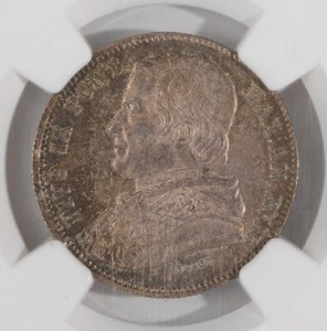 Papal States 1862 20 Baiocchi NGC MS 64, Original Luster ! - Picture 1 of 5