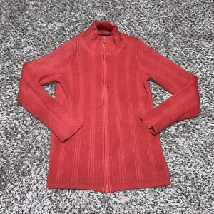 Eddie Bauer Damen Pullover - gerippter durchgehender Reißverschluss Größe L orange - Bild 1 von 4