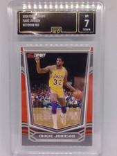 Magic Johnson 2008-09 Topps Tip-Off Red SP Serial #0607/2008 #108 GMA 7 Near Min