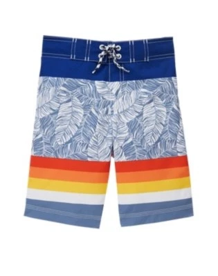GYMBOREE SWIM SHOP LEAF COLORBLOCK SWIM TRUNKS 4 NWT - Image 1 of 2