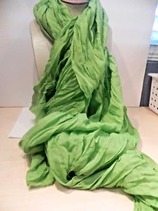 Scarf Scarfs SCARVES Wrap Shawl LIME GREEN Cotton Blend BEACH COVER No labels - Picture 1 of 3