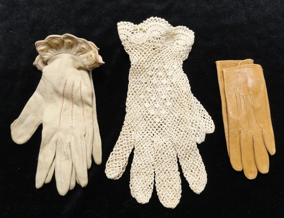 U-PICK - Guantes vintage para niños/niñas - cuero para niños pequeños, encaje de ganchillo para niñas+ Foto 1 de 4