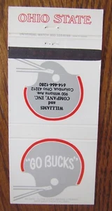FOOTBALL: 1990 OHIO STATE BUCKEYE SCHEDULE (COLUMBUS) SPORTS MATCHBOOK COVER -K9 - Picture 1 of 2