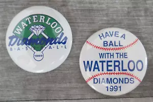 Waterloo Diamonds Pinback Button Lot Minor League Baseball MiLB Vintage Pin 1991 - Picture 1 of 5