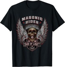 NEW LIMITED Masonic Rider Son Of Light Life Widows Sons In The Fast Lane T-Shirt