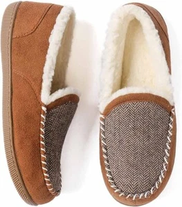 Women's Moccasin Slippers with Memory Foam House Shoes Fleece Lining Closed Back - Picture 1 of 27
