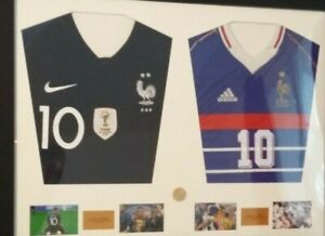 🔥Cadre maillot mbappe zidane france 2018 et 1998 double champion du monde foot