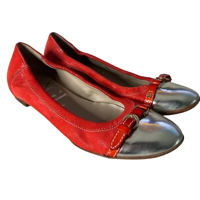 AGL Attilio Giusti Leombruni оранжевый кожаный плоскостях крышка носок женщин размер 38,5 США 8,5 - Изображение 1 из 4